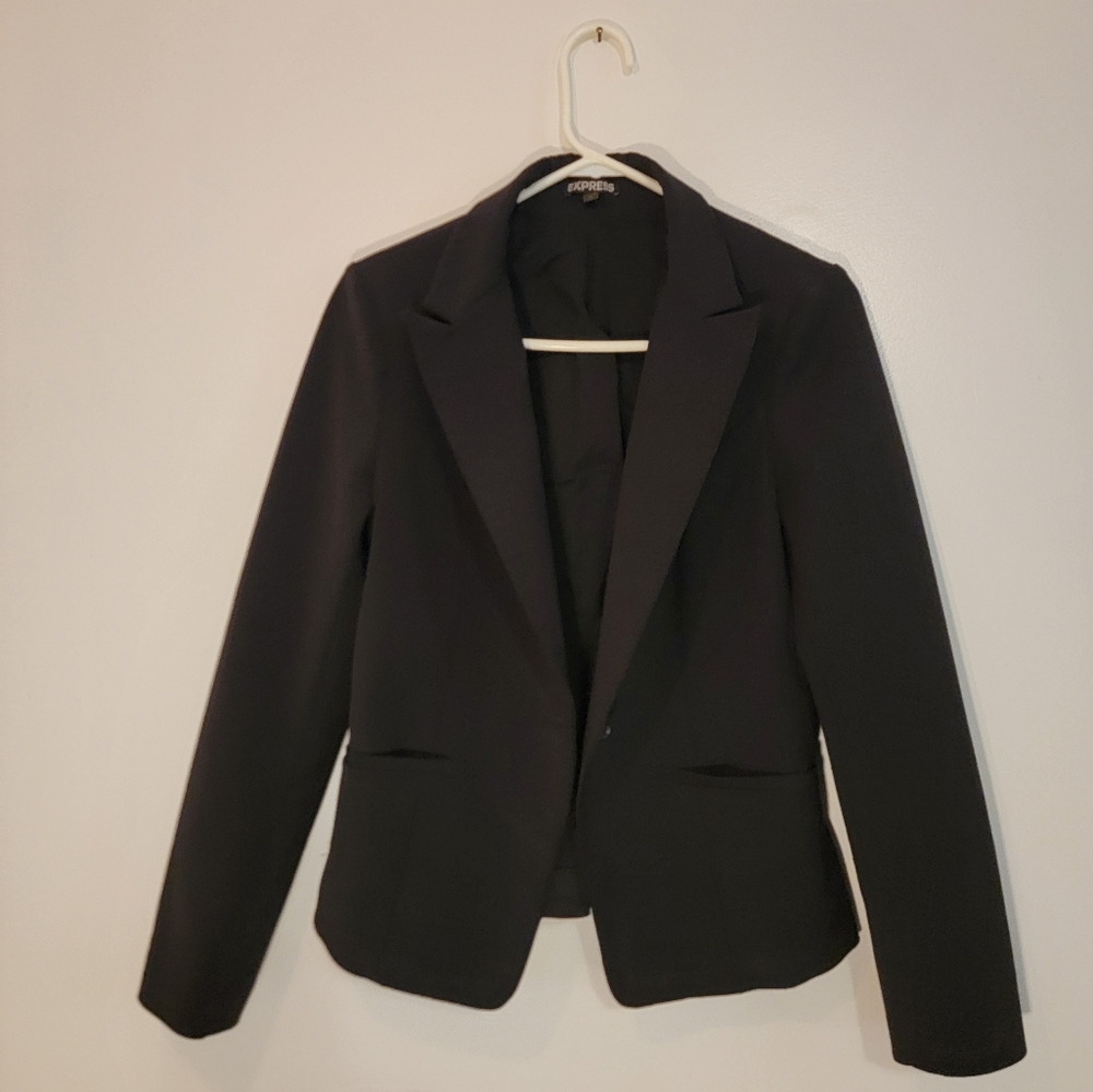 Black Fitted Express Blazer, Size 10